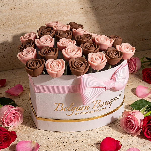Heart-Shaped Belgian Bouquet™ Chocolate Roses