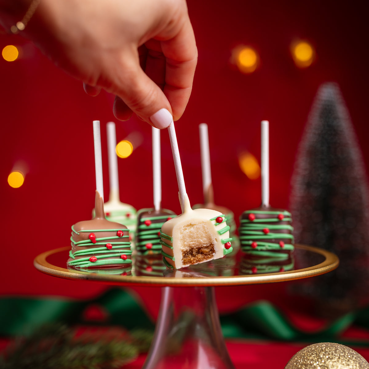 Holiday Belgian Chocolate Strawberries & Cheesecake Pops