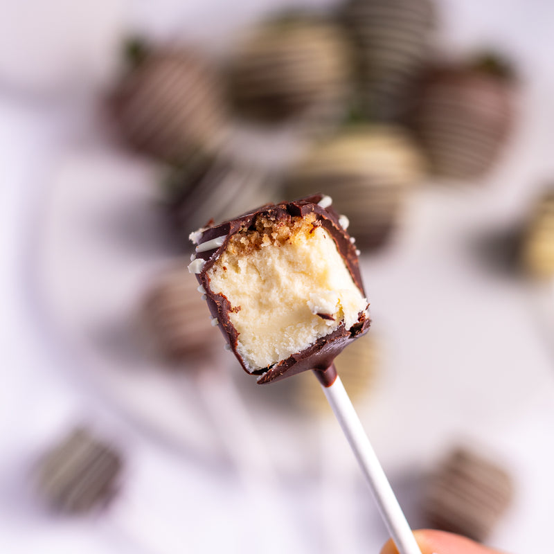 Gourmet Hand-Dipped Belgian Chocolate Strawberries & Cheesecake Pops