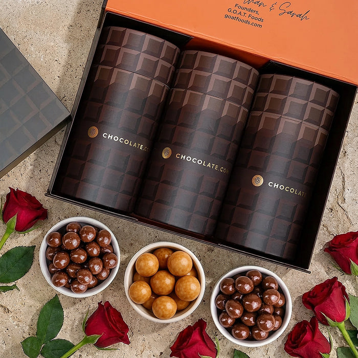 Cupid's Best Seller Chocolate Gems - 3 Tube Gift Box
