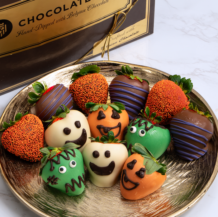 Halloween Hand-Dipped Belgian Chocolate Strawberries