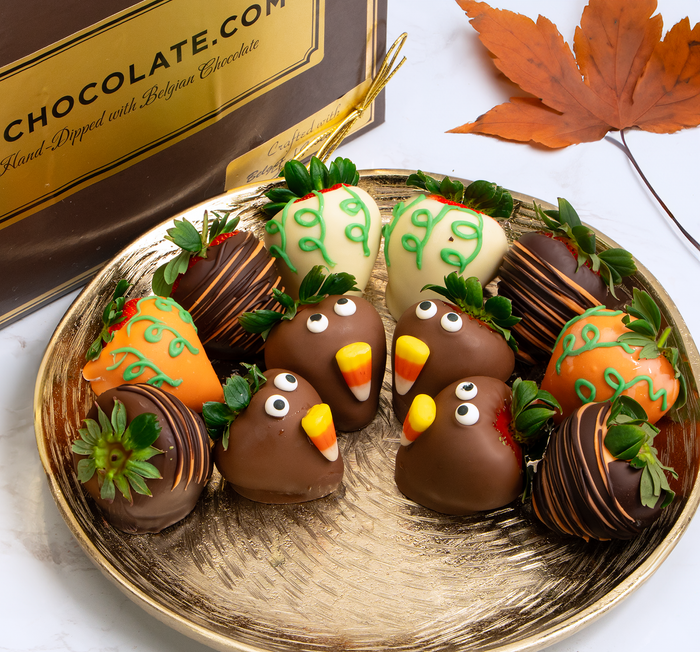 Turkey Time Hand-Dipped Belgian Chocolate Strawberries