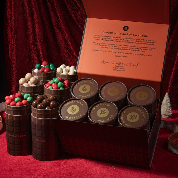 Holiday Chocolate Gems - 6 Tube Gift Box