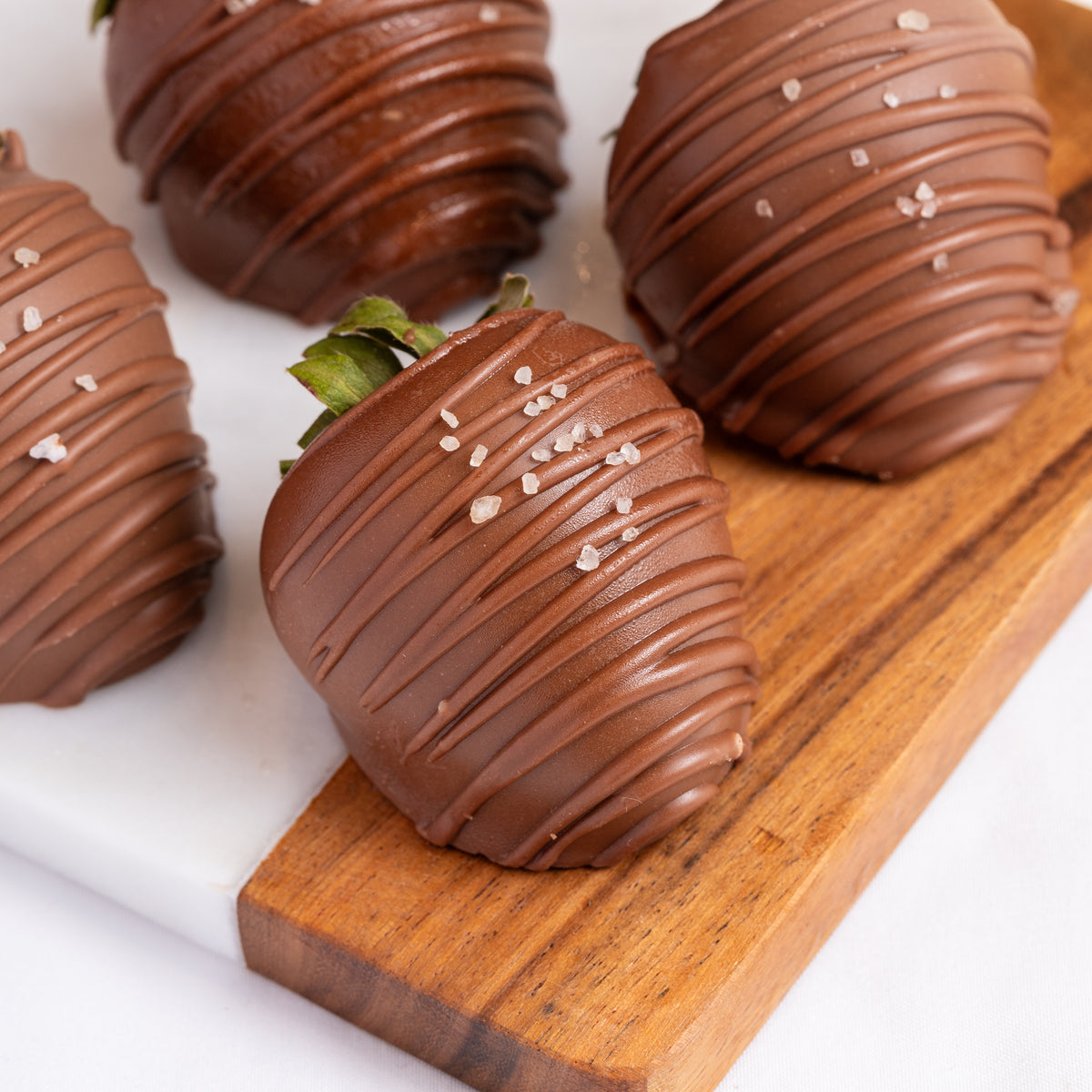 Hand-Dipped Belgian Chocolate & Sea Salt Caramel Strawberries