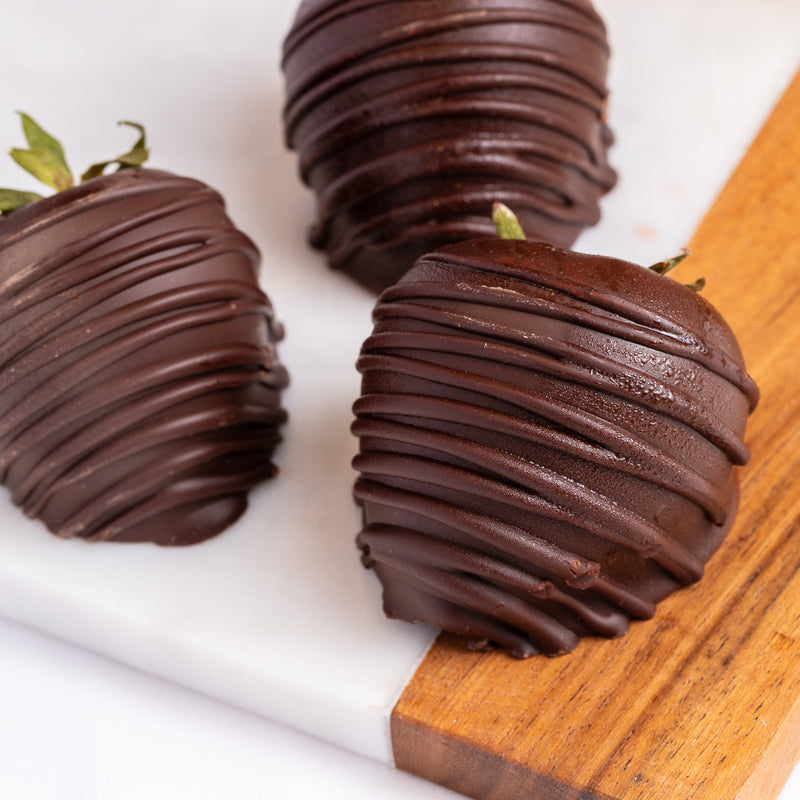 Hand-Dipped Belgian Dark Chocolate Strawberries