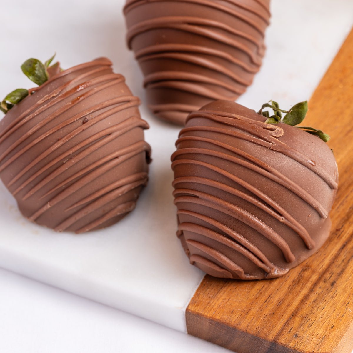 Hand-Dipped Belgian Milk Chocolate Strawberries