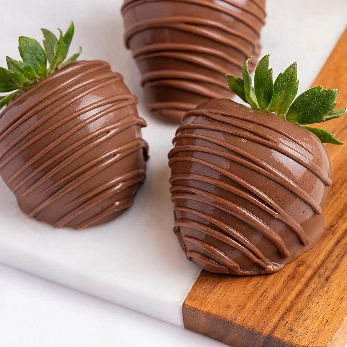 Hand-Dipped Belgian Milk Chocolate Strawberries