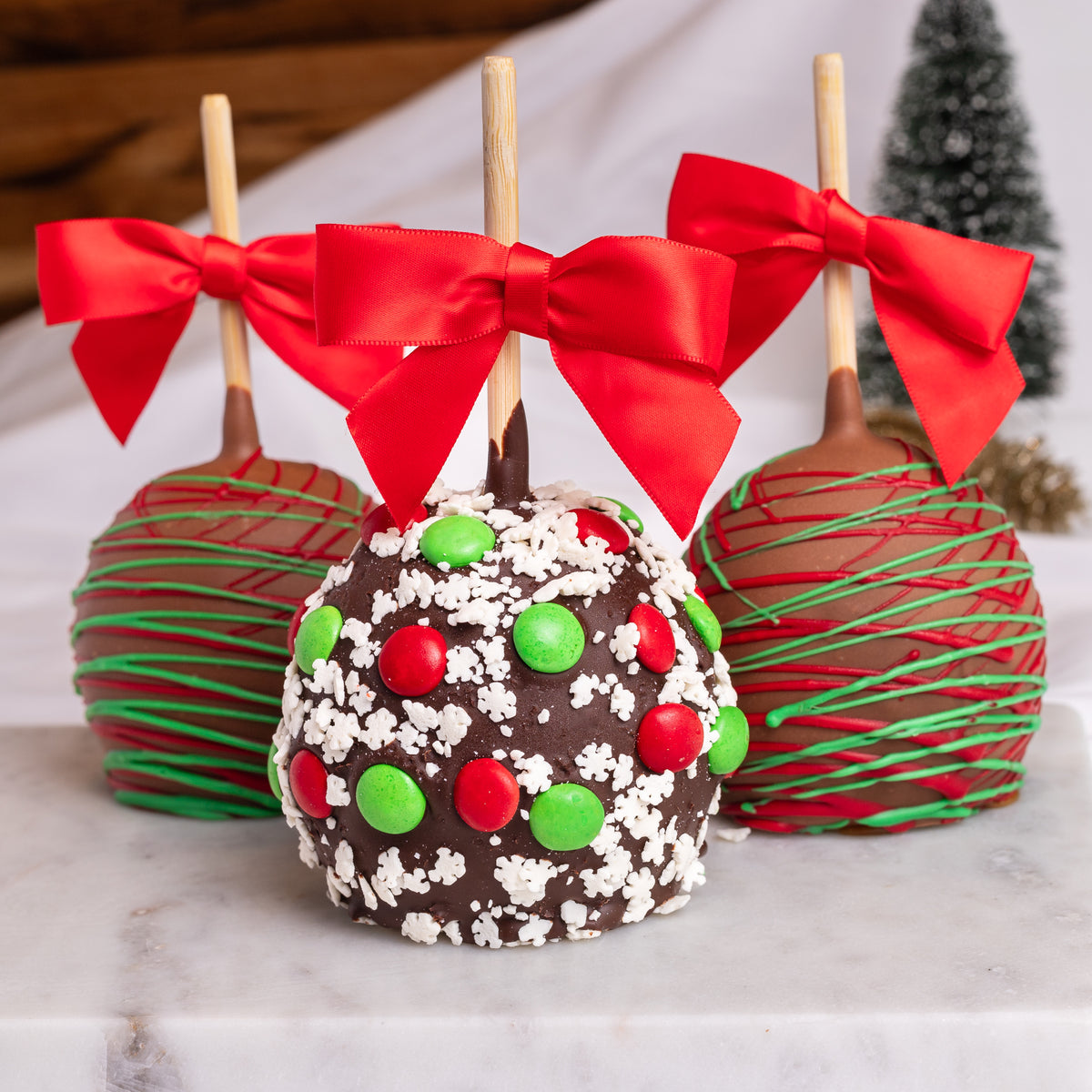 Festive Gourmet Belgian Chocolate Caramel Apples