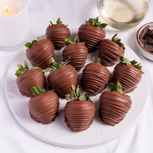 Hand-Dipped Belgian Milk Chocolate Strawberries