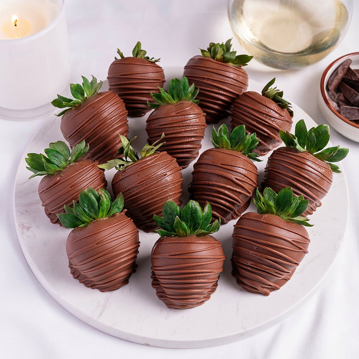 Hand-Dipped Belgian Milk Chocolate Strawberries