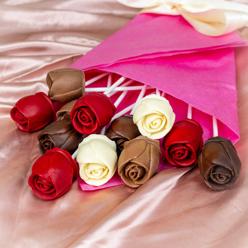 One Dozen Belgian Chocolate Roses