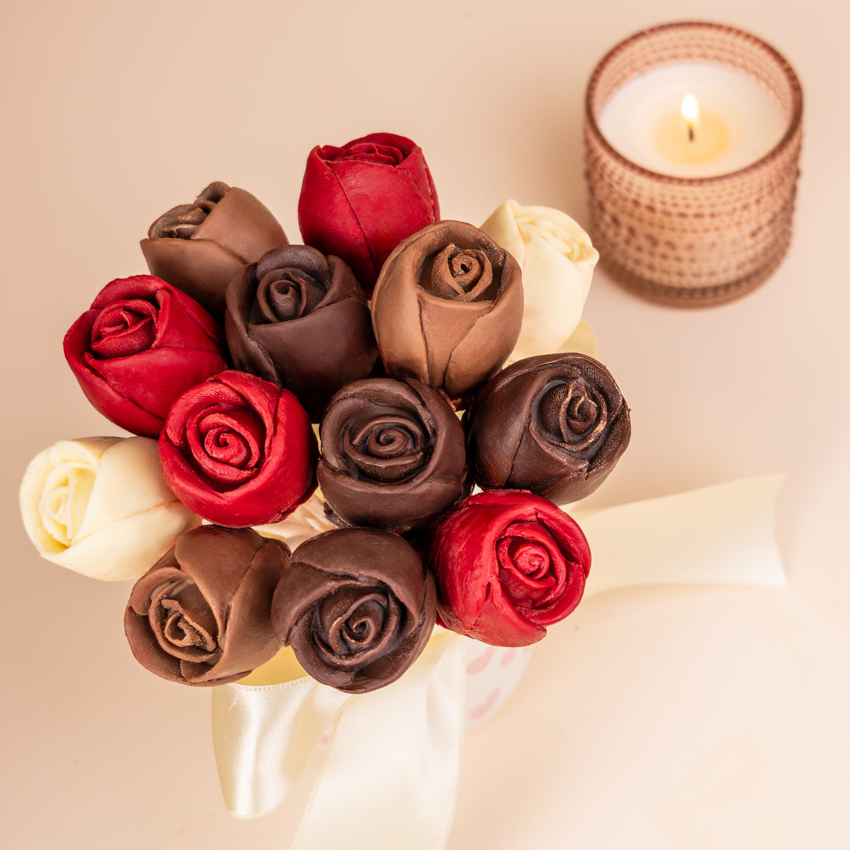 One Dozen Belgian Chocolate Roses