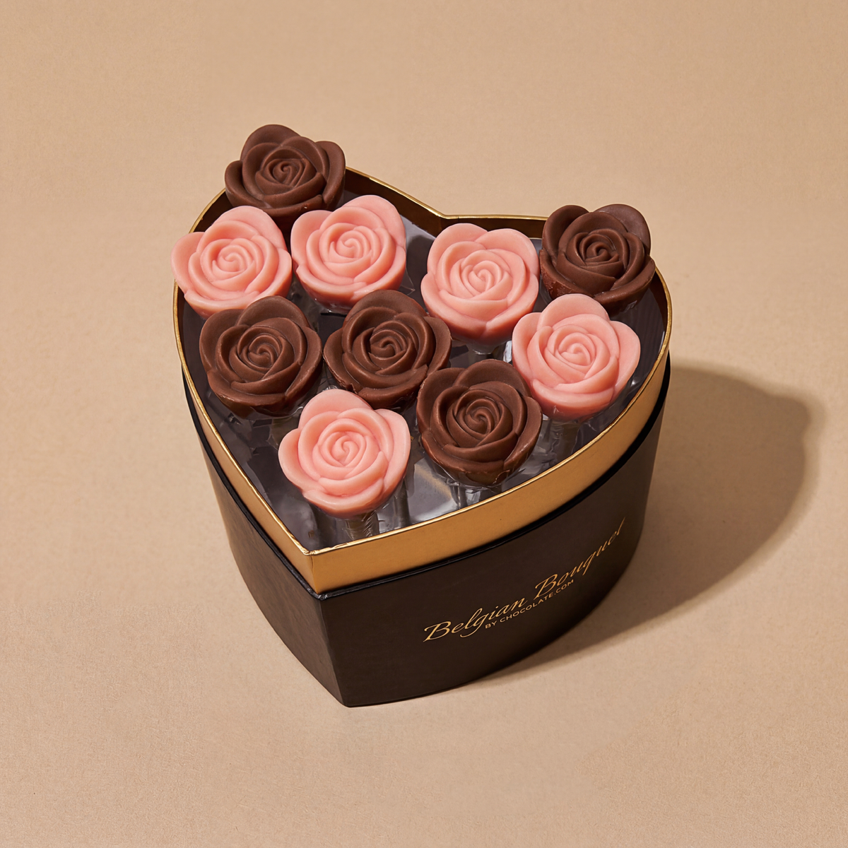 Heart Belgian Bouquet™ Chocolate Roses