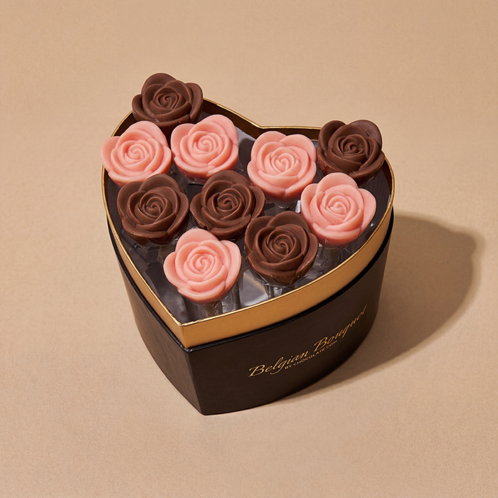 Heart Belgian Bouquet™ Chocolate Roses