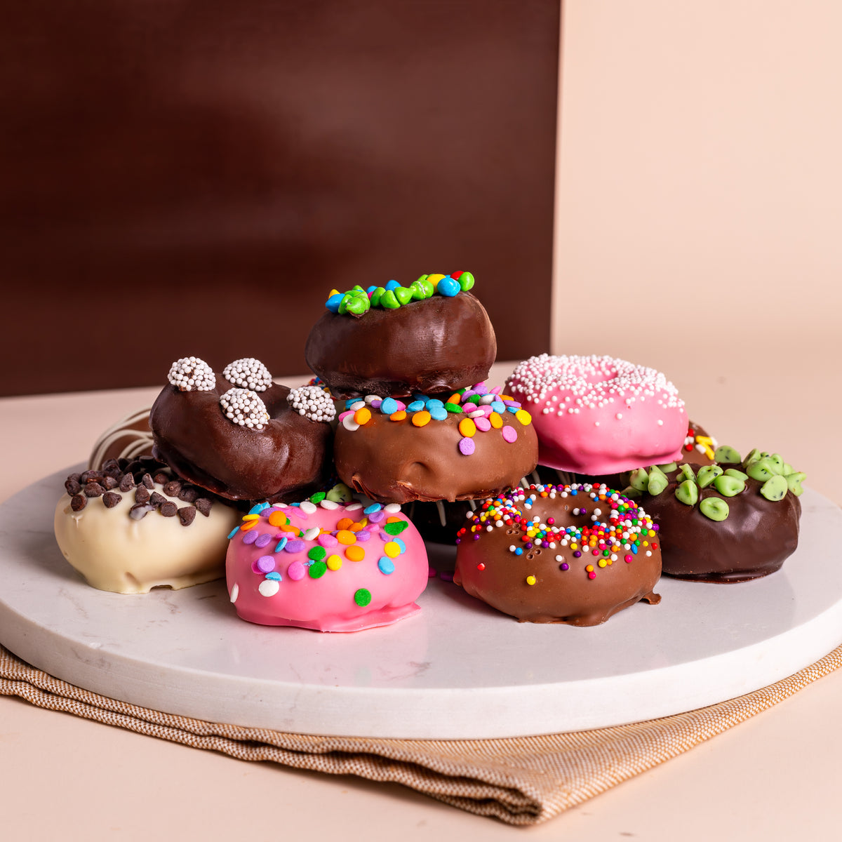 Hand-Crafted Belgian Chocolate Mini Donuts