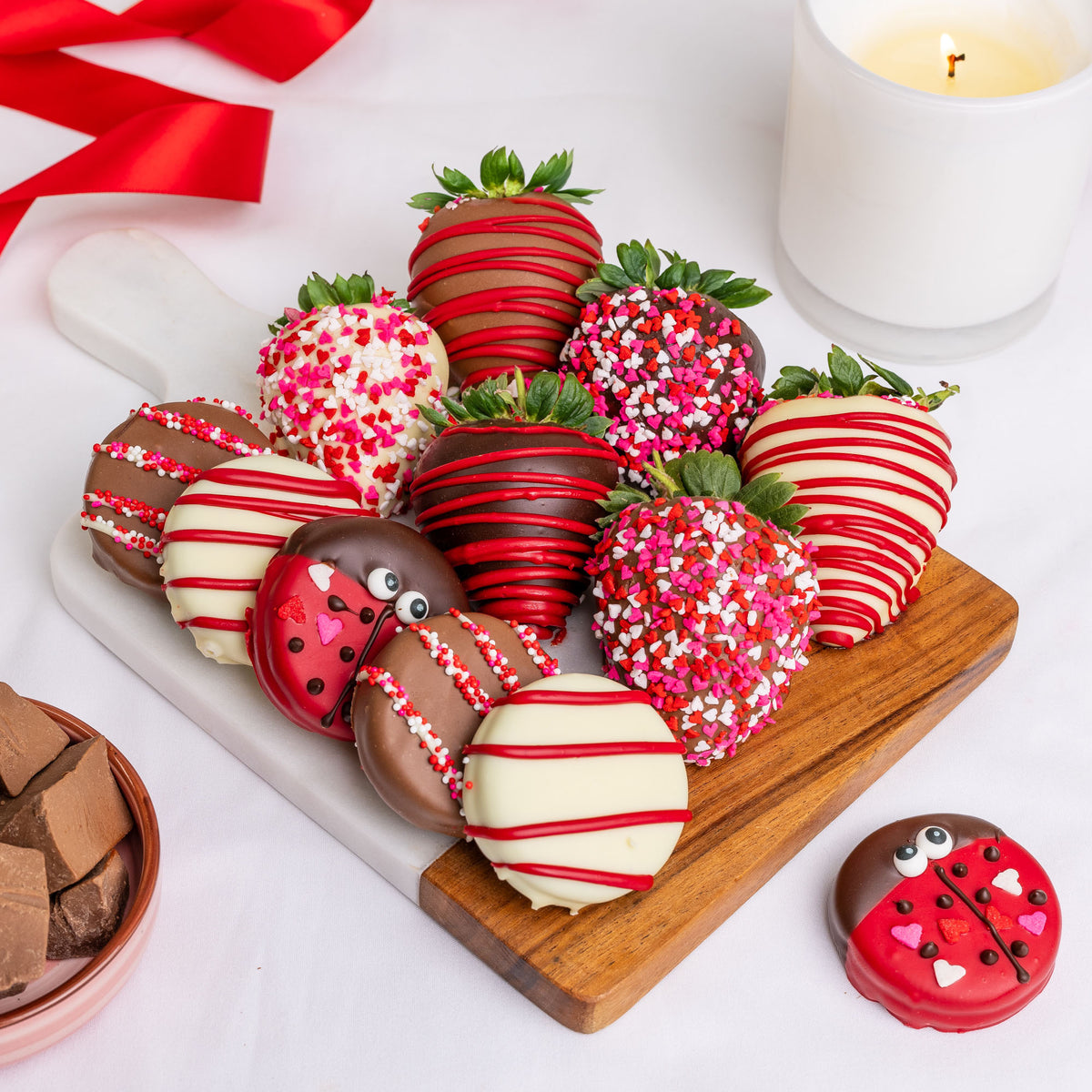 Love Bug Hand-Dipped Belgian Chocolate Strawberries & Love Bug Oreos