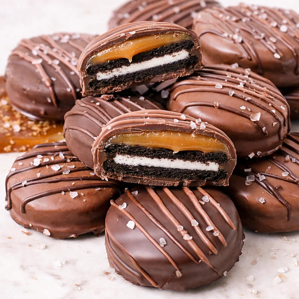 Belgian Chocolate-Dunked Sea Salt Caramel Oreos®